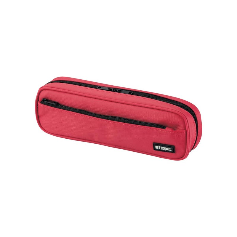 LIHIT LAB Large Capacity Zipper Long Pencil Case For School Office College, Big Capacity Pencil Bag Holder Adults Teen Boys Girls, Travel Cosmetics Storage, Coral (A7552-103) - Image 1